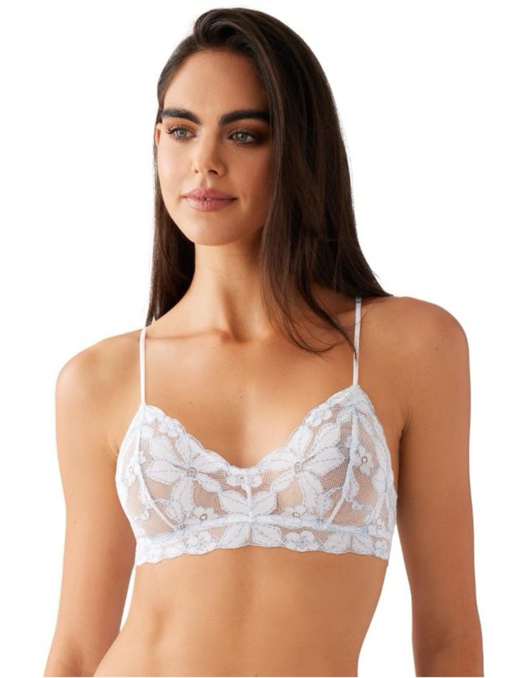 b.tempt’d By Wacoal Wireless Lace Bralette Women’s US Size M White Floral Sexy